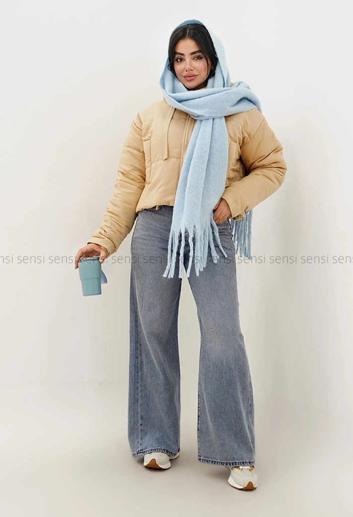 کاپشن کوتاه کتان کج راه کد1004769